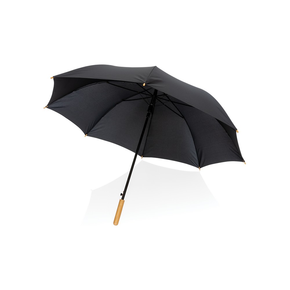 Bambusowy parasol automatyczny 27" AWARE™ RPET - czarny
