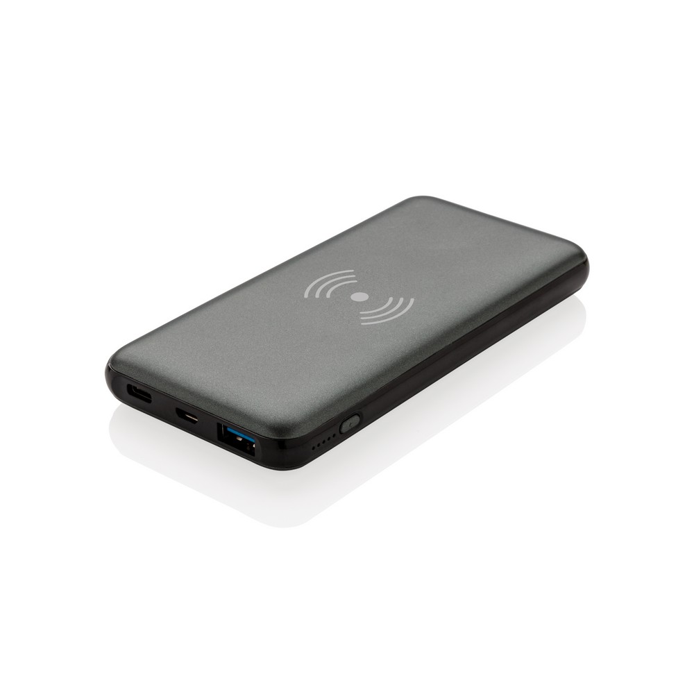 Bezprzewodowy power bank 10000 mAh z PD - szary